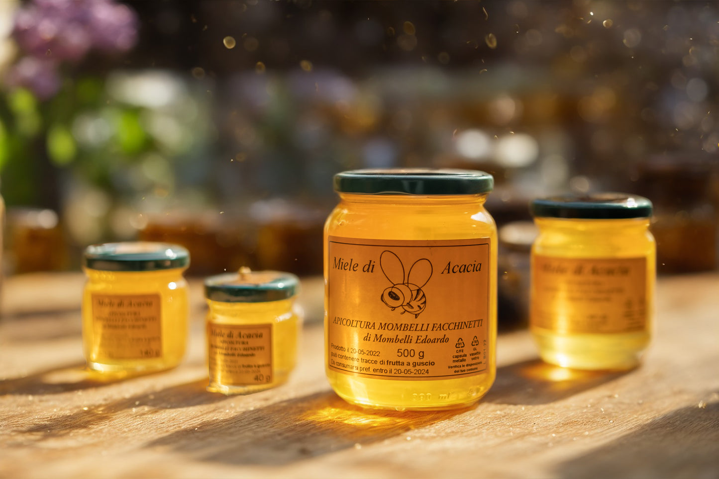 Vasetto di miele di acacia artigianale Apicoltura Mombelli